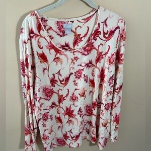 chicos touch of cool floral layering t shirt size XL